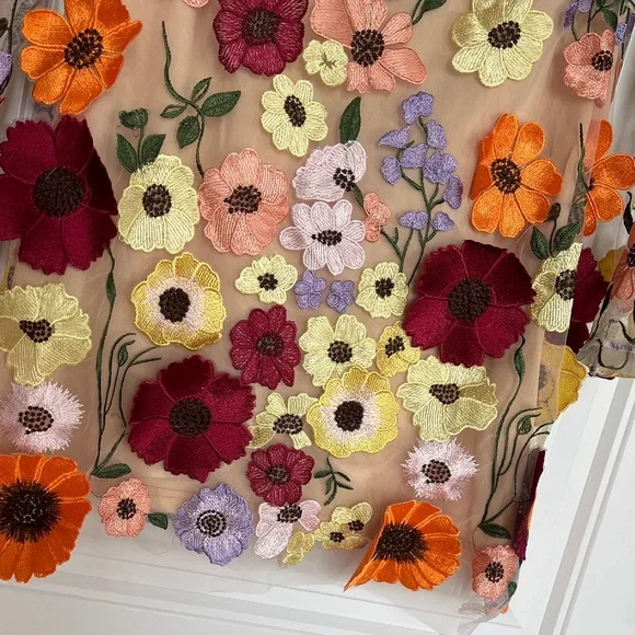 Floral Embroidered Long Sleeve Dress - Picture 2 of 10